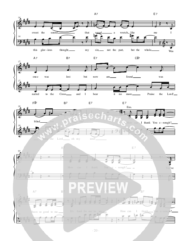 How Can I Thank You Enough Lead Sheet (Heart Of The City)