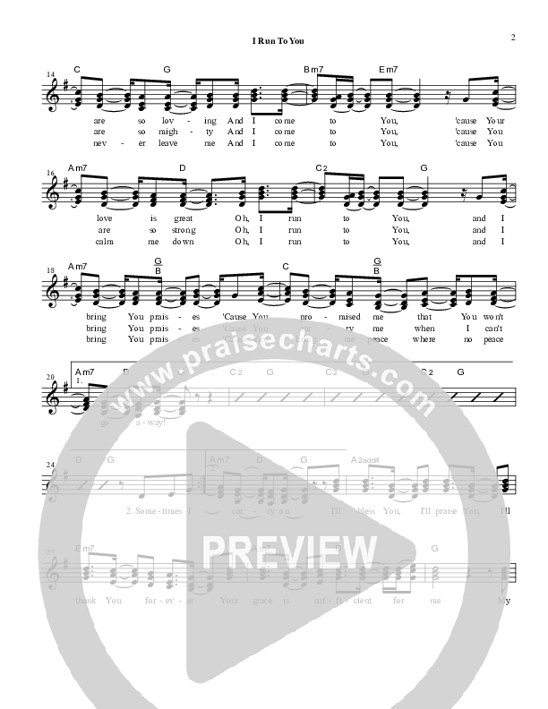 I Run To You Lead Sheet (Heart Of The City)