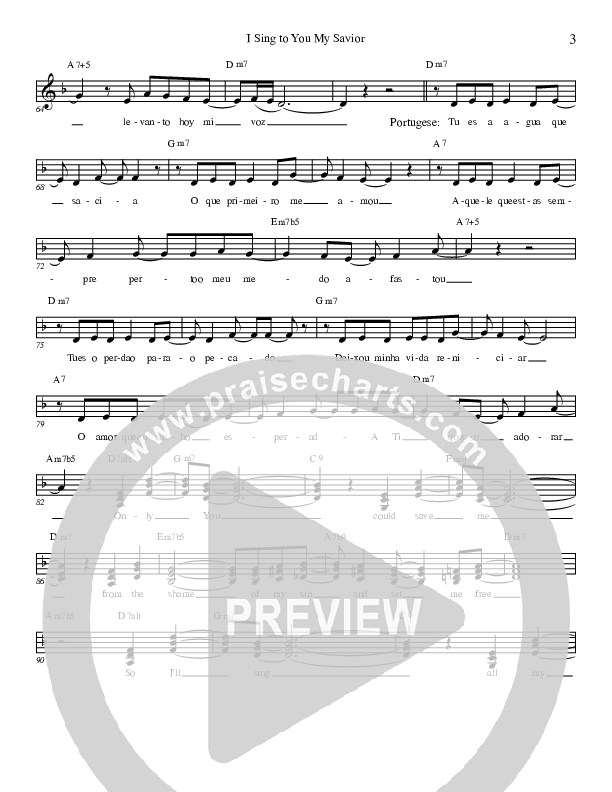 I Sing To You My Savior Lead Sheet (Heart Of The City)