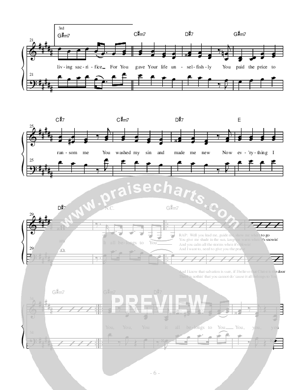 It All Belongs To You Lead Sheet (Heart Of The City)