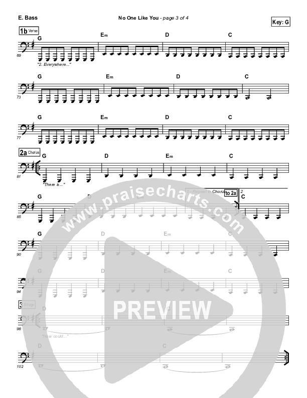 No One Like You Bass Guitar (David Crowder / Passion)