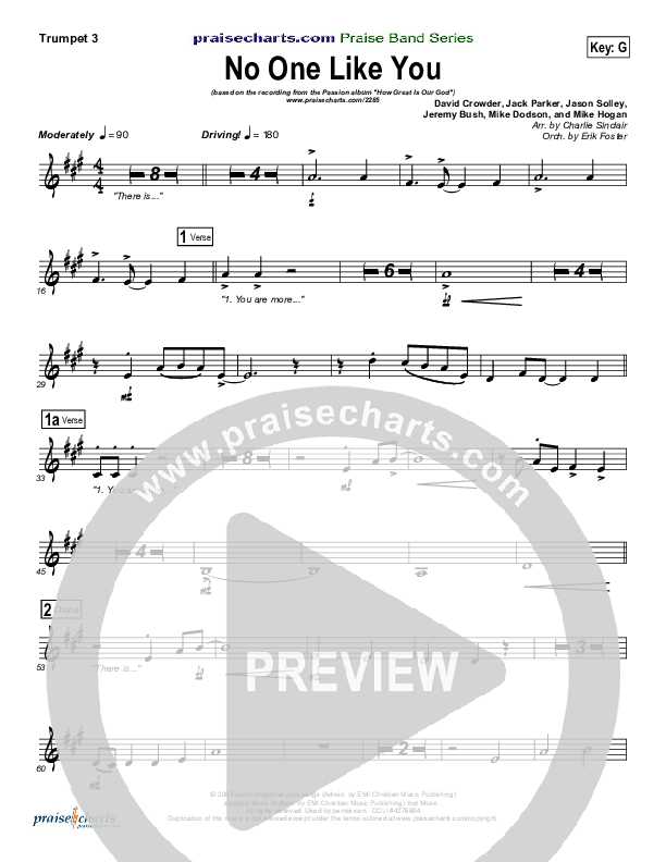 No One Like You Trumpet 3 (David Crowder / Passion)