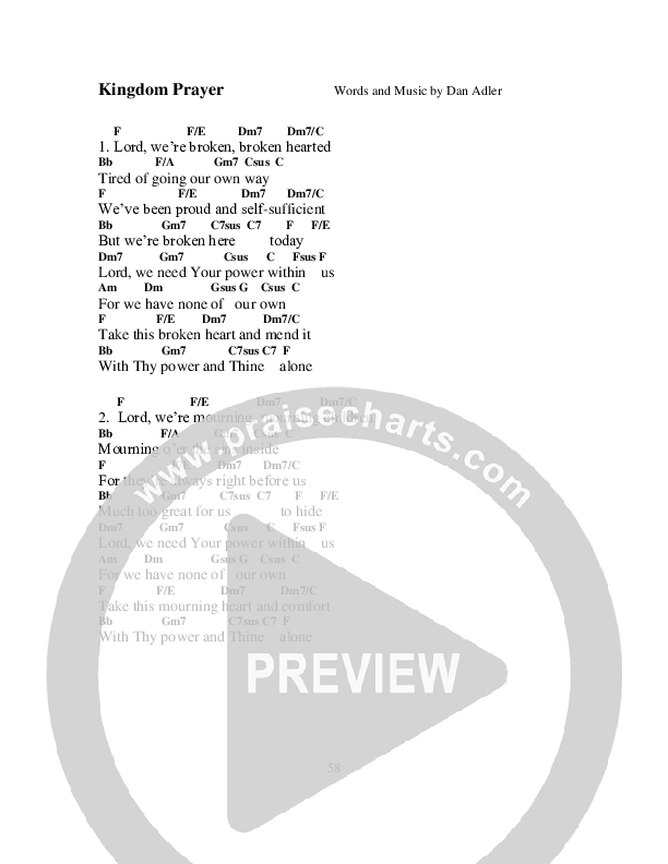 Kingdom Prayer Chord Chart (Heart Of The City)