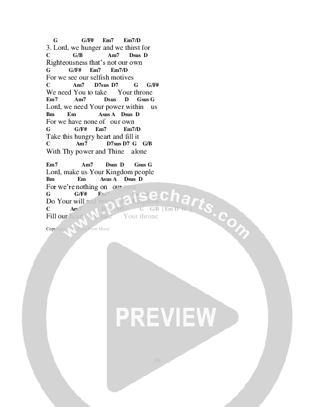 Kingdom Prayer Chord Chart (Heart Of The City)