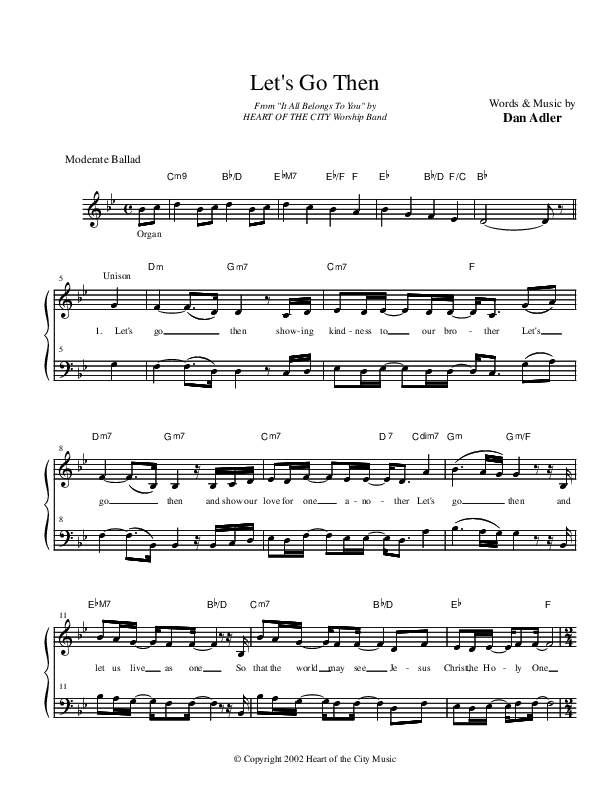 Let's Go Then Lead Sheet (Heart Of The City)