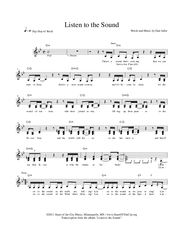 Listen To The Sound Lead Sheet (Heart Of The City)