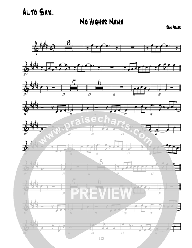 No Higher Name Alto Sax (Heart Of The City)