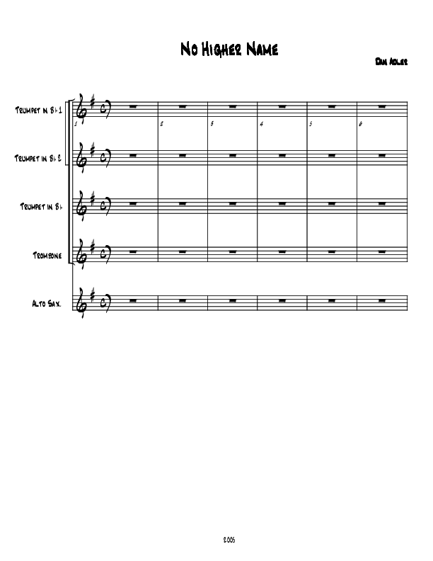 No Higher Name Conductor's Score (Heart Of The City)