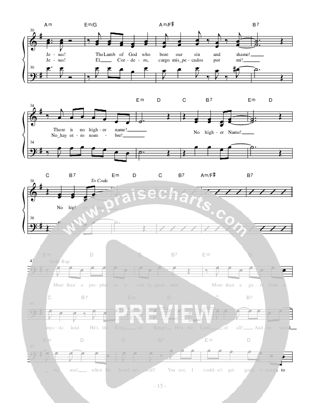 No Higher Name Lead Sheet (Heart Of The City)