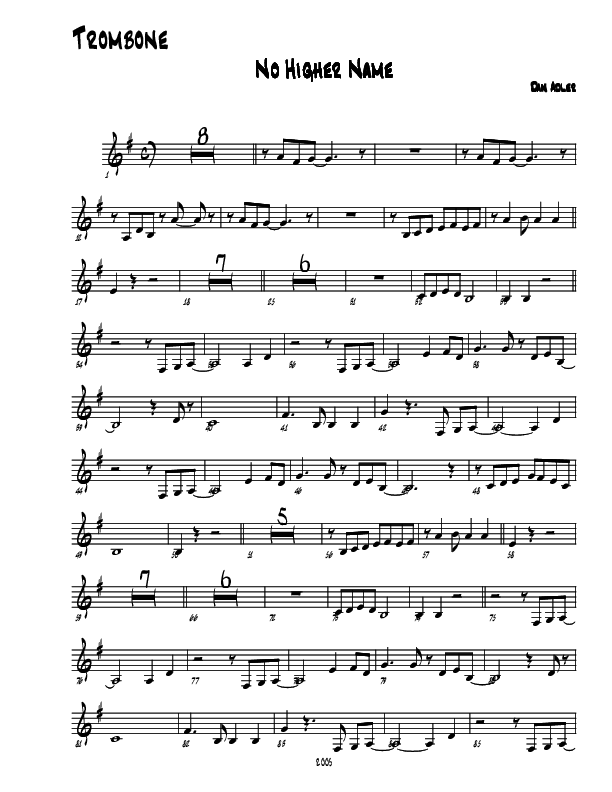 No Higher Name Trombone (Heart Of The City)