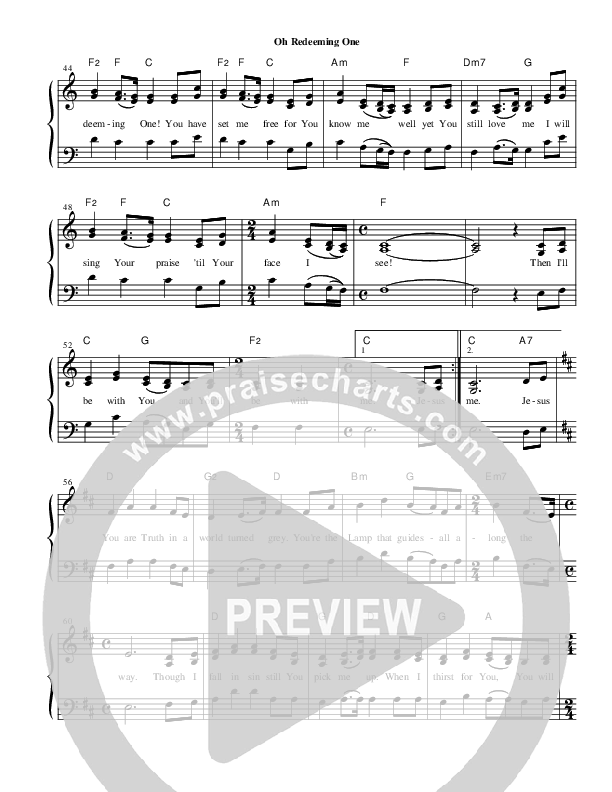 O Redeeming One Lead Sheet (Heart Of The City)