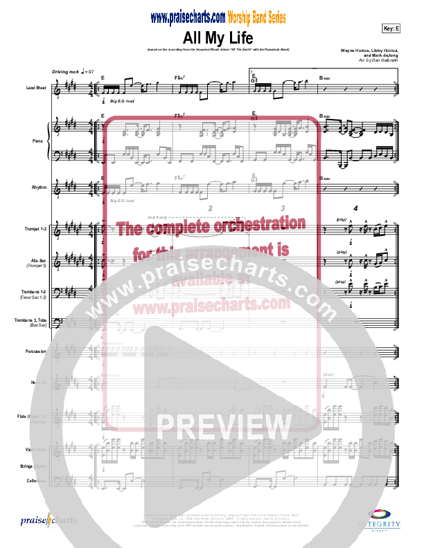 All My Life Conductor's Score (Parachute Band)