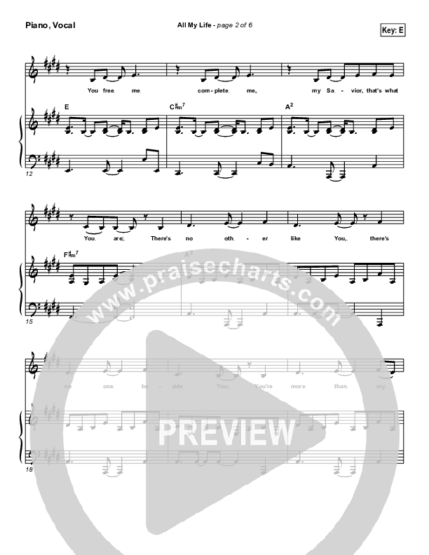 All My Life Lead & Piano (Parachute Band)