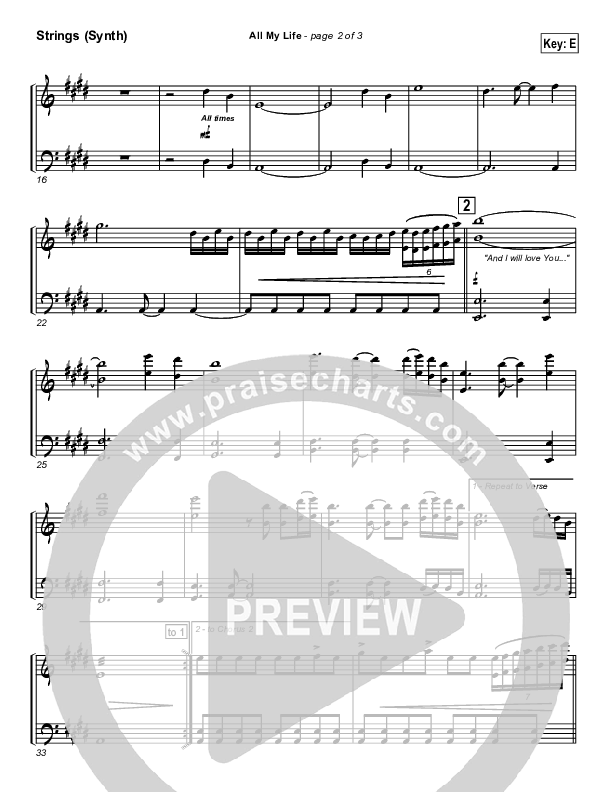 All My Life Synth Strings (Parachute Band)