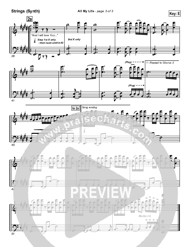 All My Life Synth Strings (Parachute Band)