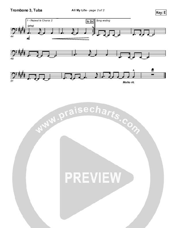 All My Life Trombone 3/Tuba (Parachute Band)