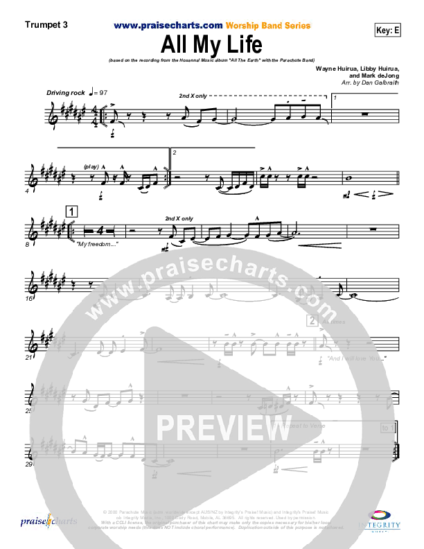 All My Life Trumpet 3 (Parachute Band)
