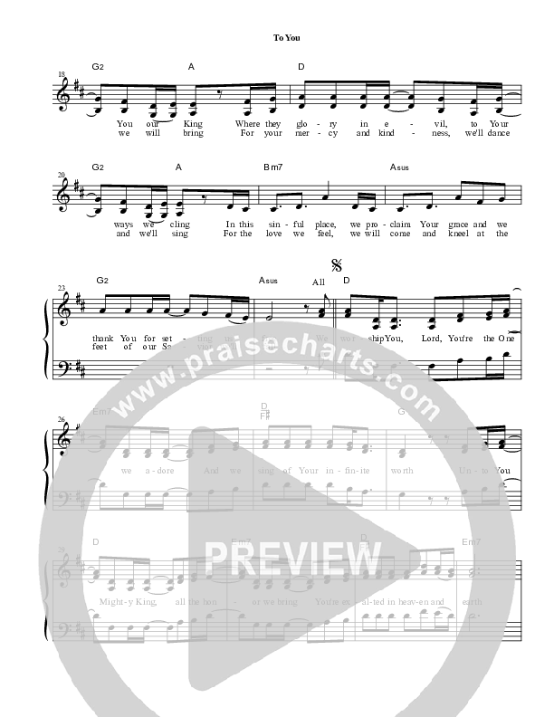 To You Lead Sheet (Heart Of The City)