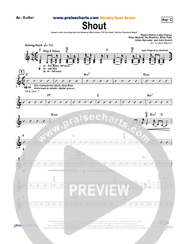 Shout Rhythm Chart (Parachute Band)