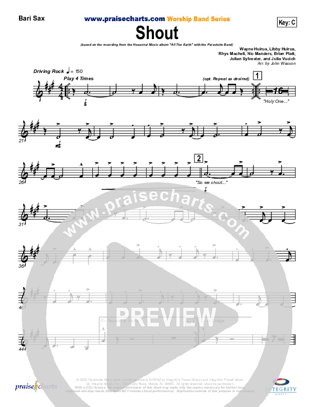 Shout Bari Sax (Parachute Band)