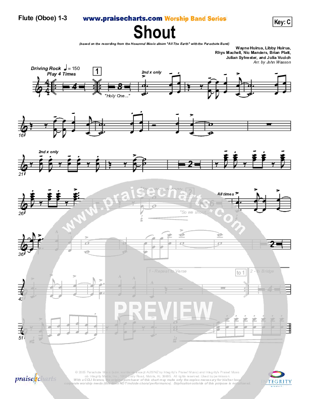 Shout Flute/Oboe 1/2/3 (Parachute Band)