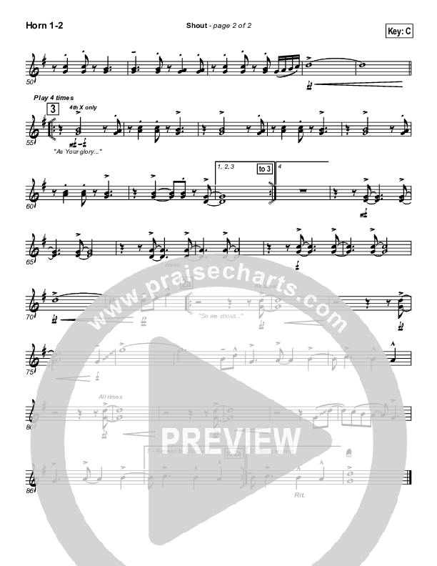 Shout French Horn 1/2 (Parachute Band)