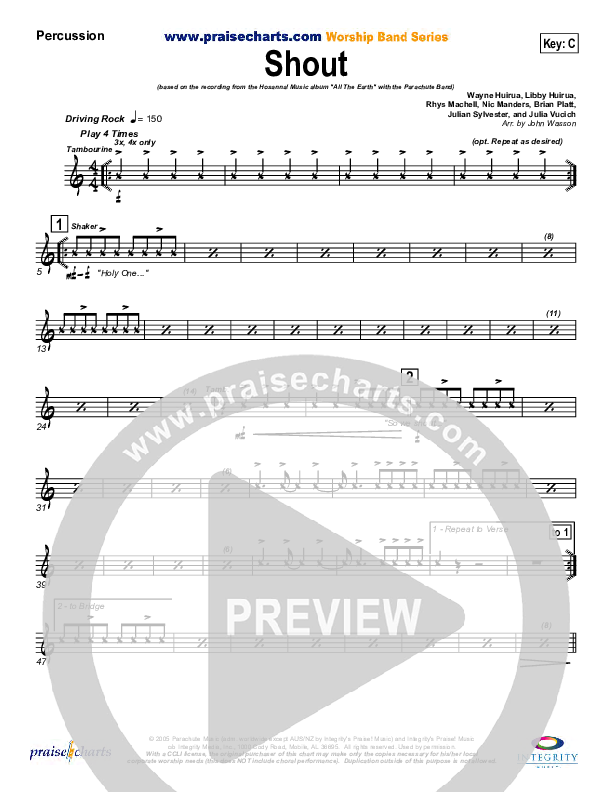 Shout Percussion (Parachute Band)