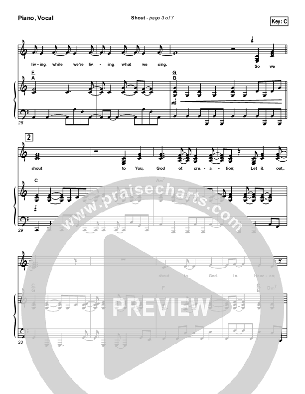 Shout Lead & Piano (Parachute Band)