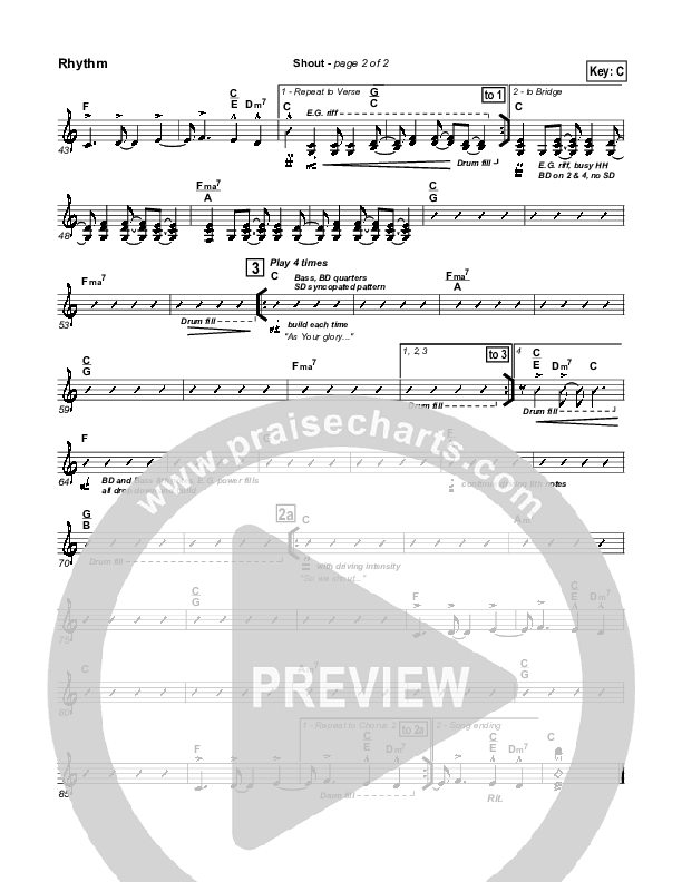 Shout Rhythm Chart (Parachute Band)