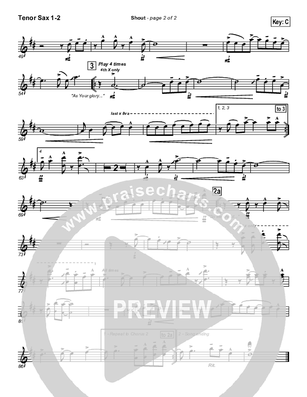 Shout Tenor Sax 1/2 (Parachute Band)