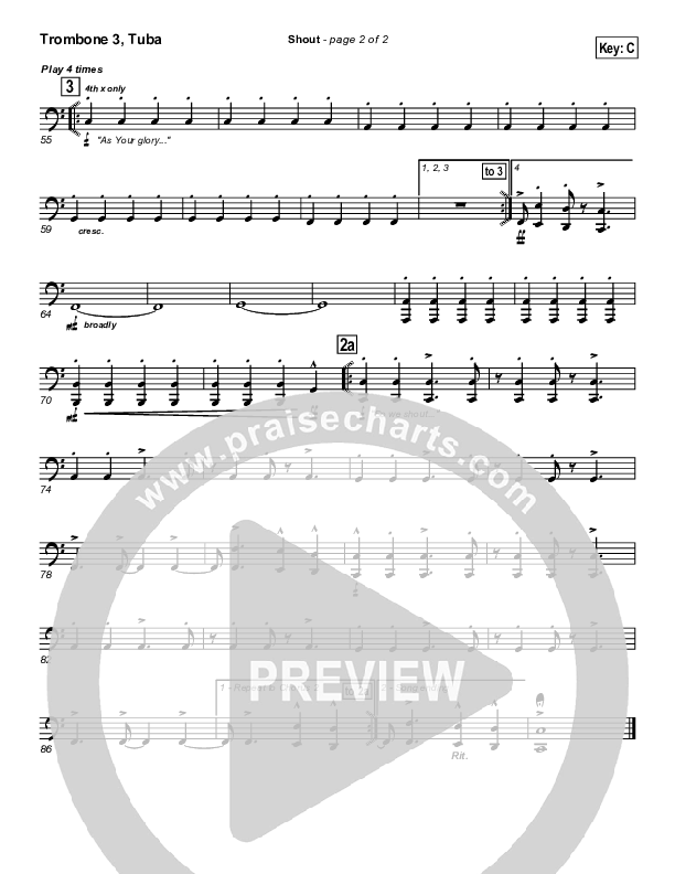 Shout Trombone 3/Tuba (Parachute Band)