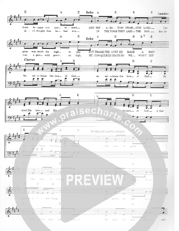 We Celebrate The Love Of God Lead Sheet (Heart Of The City)