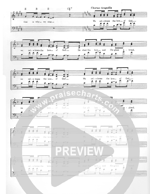 We Celebrate The Love Of God Lead Sheet (Heart Of The City)