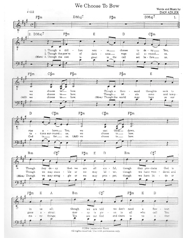 We Choose To Bow Lead Sheet (Heart Of The City)