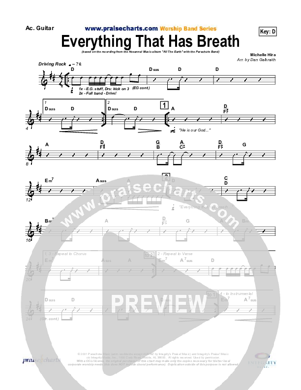 Everything That Has Breath Rhythm Chart (Parachute Band)