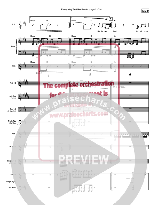 Everything That Has Breath Conductor's Score (Parachute Band)