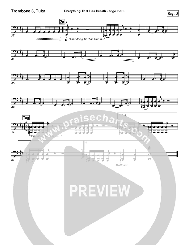 Everything That Has Breath Trombone 3/Tuba (Parachute Band)