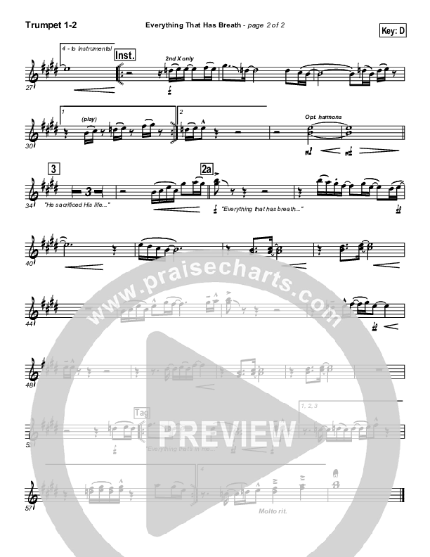 Everything That Has Breath Trumpet 1,2 (Parachute Band)