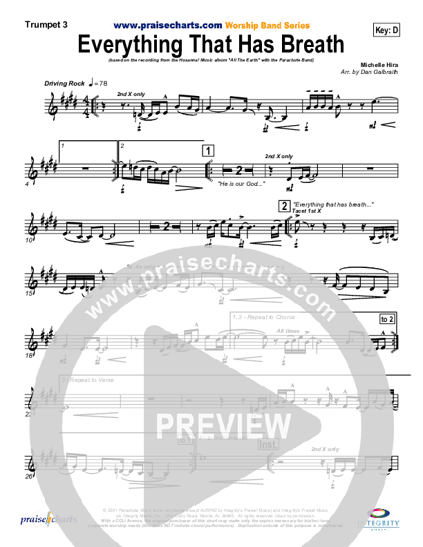 Everything That Has Breath Trumpet 3 (Parachute Band)