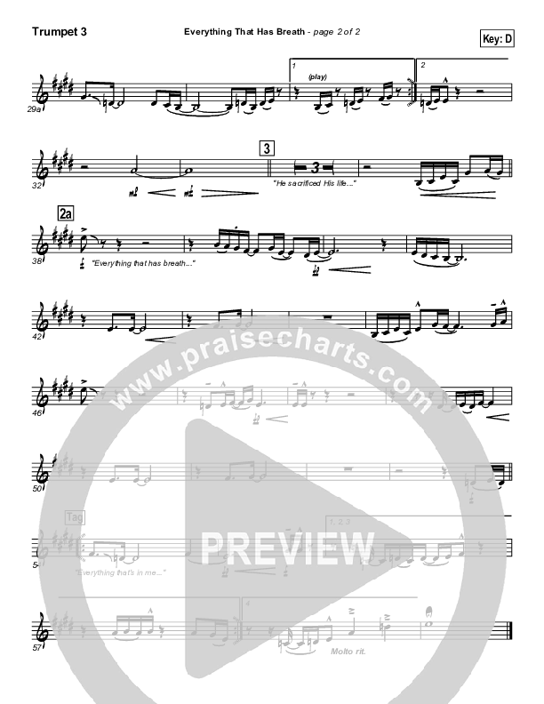 Everything That Has Breath Trumpet 3 (Parachute Band)