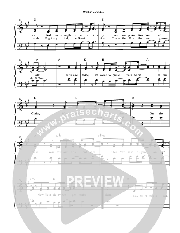 With One Voice Lead Sheet (Heart Of The City)