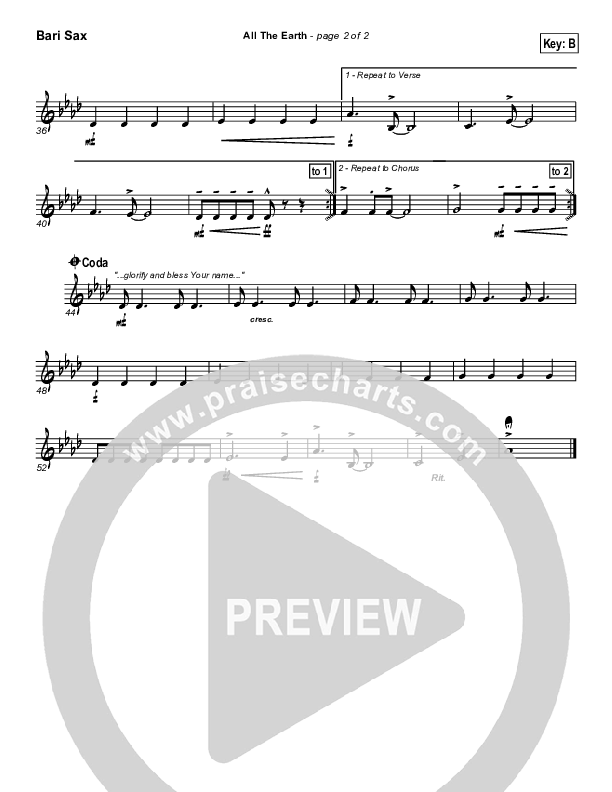 All The Earth Bari Sax (Parachute Band)