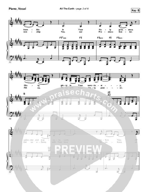 All The Earth Piano/Vocal (Parachute Band)