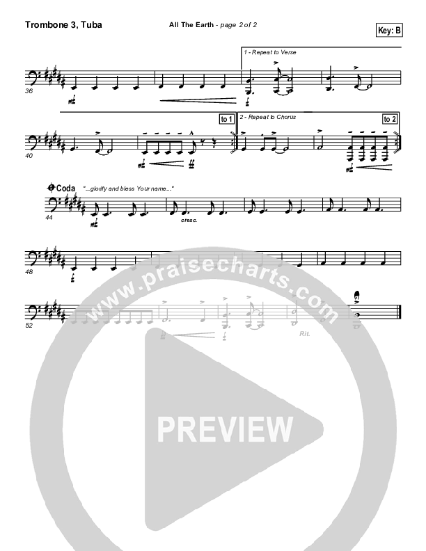 All The Earth Trombone 3/Tuba (Parachute Band)