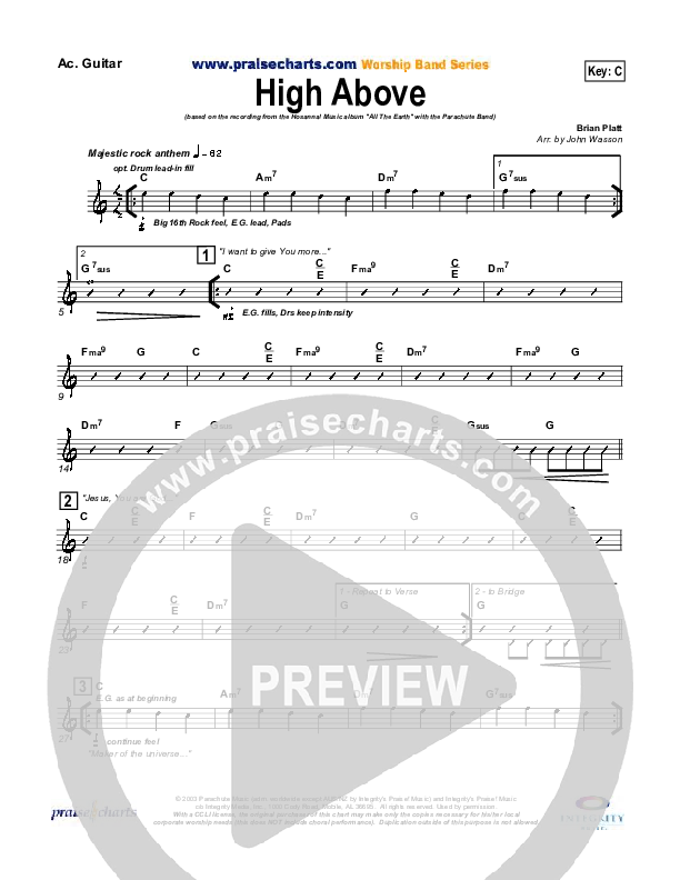 High Above Rhythm Chart (Parachute Band)