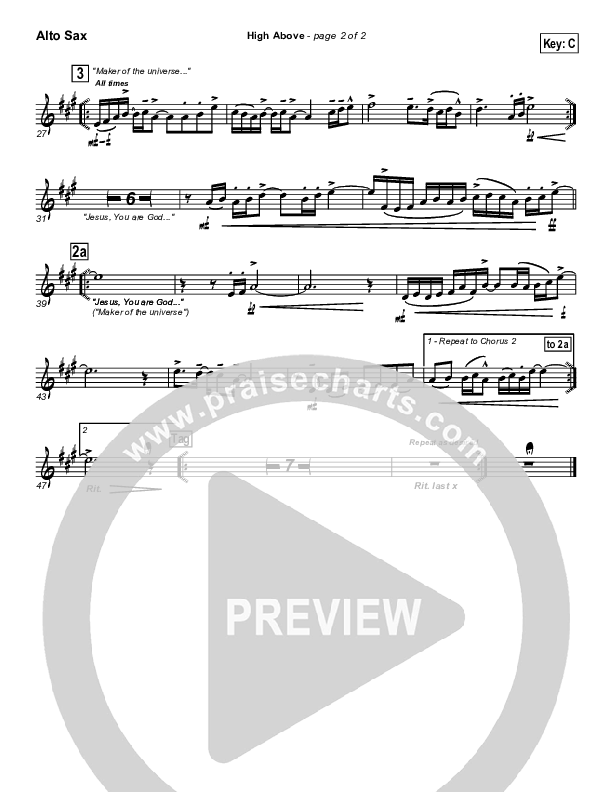 High Above Alto Sax (Parachute Band)