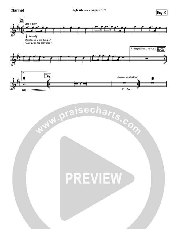 High Above Clarinet (Parachute Band)