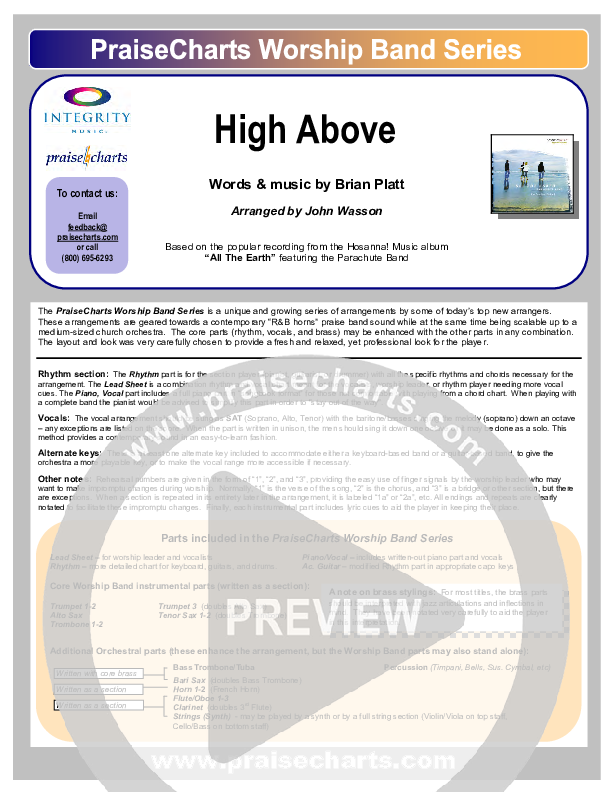 High Above Cover Sheet (Parachute Band)
