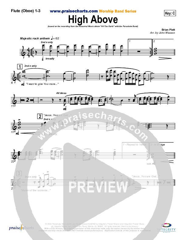 High Above Flute/Oboe 1/2/3 (Parachute Band)