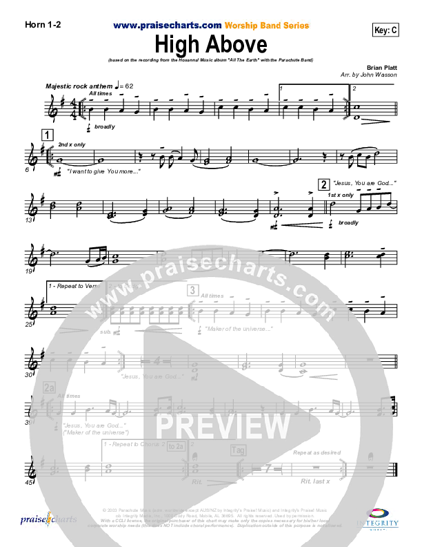 High Above French Horn 1/2 (Parachute Band)